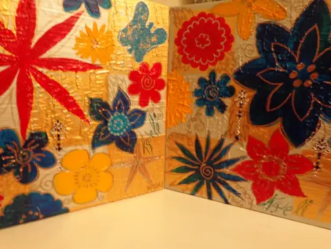 Kristin Sue Kim artworks installed in a 2014 gallery exhibition