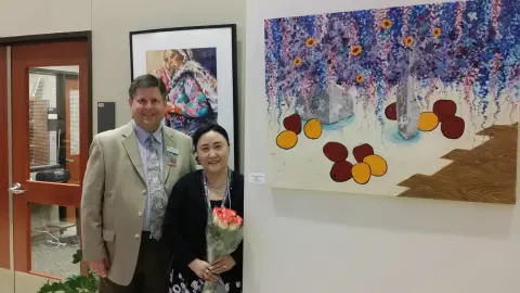 Early Round Rock community exhibition install