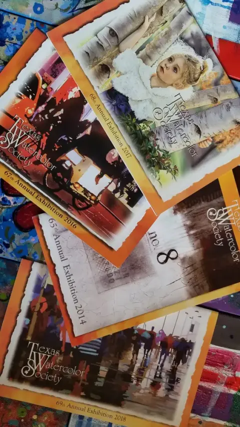Catalogs and exhibition materials prepared in Kristin Sue Kim’s studio